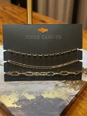 Vince Camuto Gold-Tone Triple Anklet Set